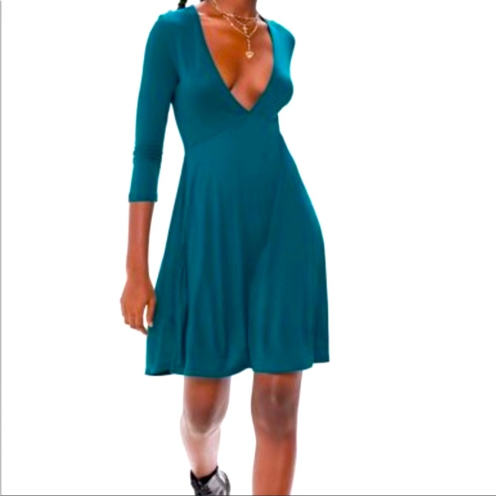 Urban Outfitters Mercer Plunging Green Mini Dress